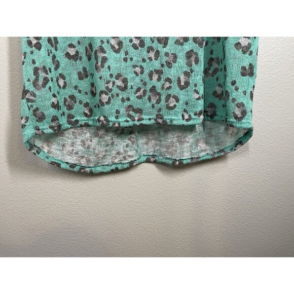 NWT Boutique‎ Aqua Leopard Lightweight Loose Knit Blouse Top Sz M Oversized - Picture 4 of 10